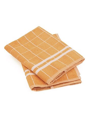 Lot de 2 torchons de cuisine éponge coton NEW SQUARES 50x50 cm