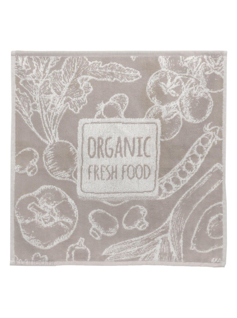 Lot de 2 torchons de cuisine éponge coton ORGANIC 50x50 cm Gris - Kiabi