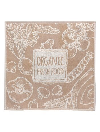 Lot de 2 torchons de cuisine éponge coton ORGANIC 50x50 cm