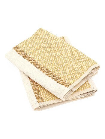 Lot de 2 torchons de cuisine éponge coton OTON 50x50 cm