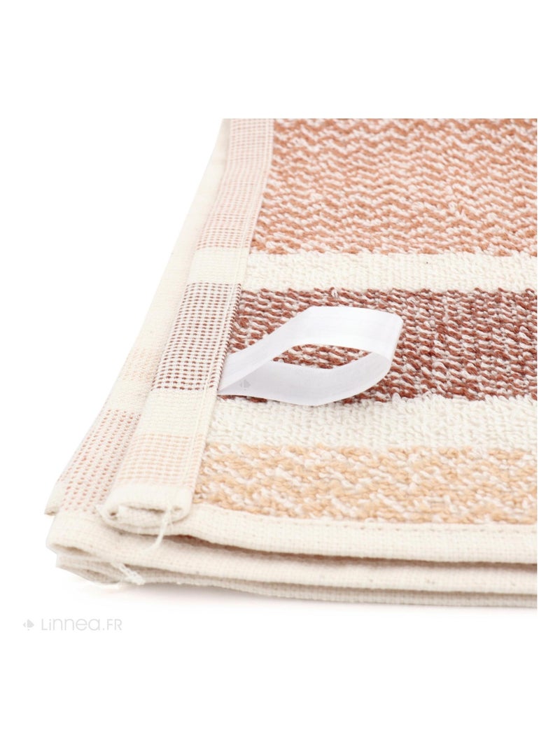 Lot de 2 torchons de cuisine éponge coton OTON 50x50 cm Marron - Kiabi