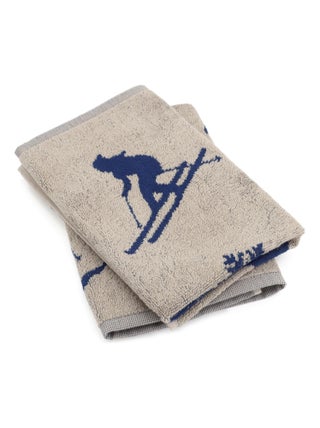 Lot de 2 torchons de cuisine éponge coton SKI 50x50 cm
