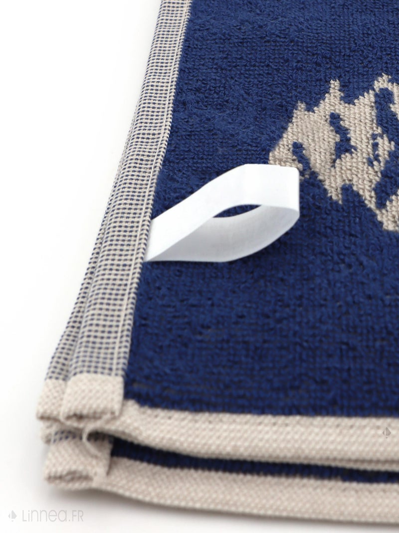 Lot de 2 torchons de cuisine éponge coton SKI 50x50 cm Bleu - Kiabi