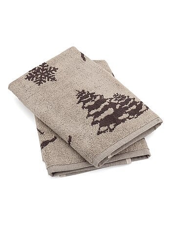 Lot de 2 torchons de cuisine éponge coton SKI 50x50 cm