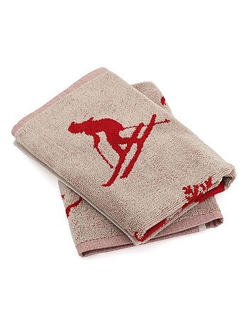 Lot de 2 torchons de cuisine éponge coton SKI 50x50 cm