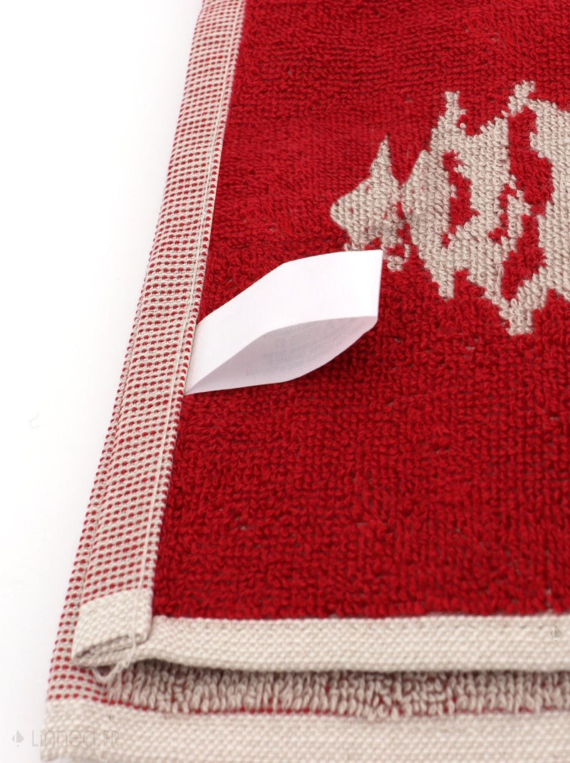 Lot de 2 torchons de cuisine éponge coton SKI 50x50 cm Rouge - Kiabi