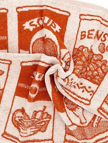 Lot de 2 torchons de cuisine éponge coton SOUP 50x50 cm