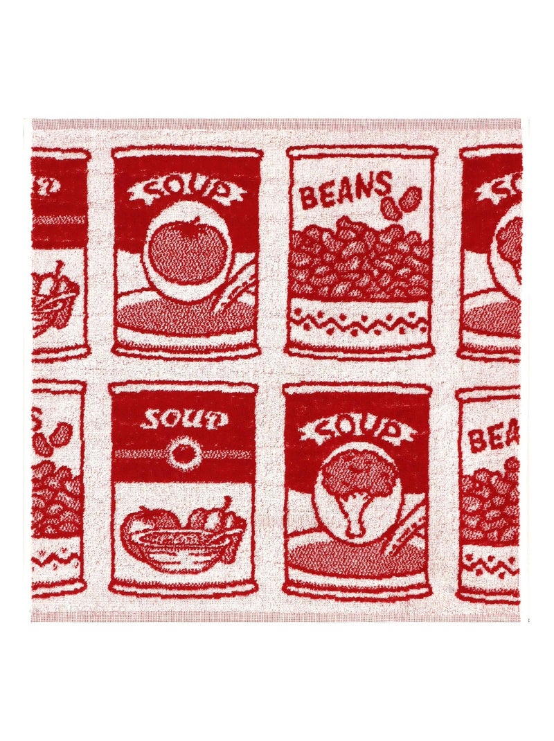 Lot de 2 torchons de cuisine éponge coton SOUP 50x50 cm Rouge - Kiabi