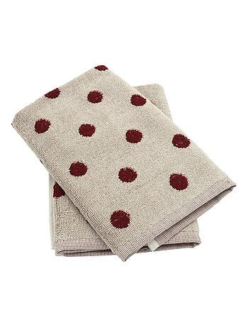 Lot de 2 torchons de cuisine éponge coton SPOT 50x50 cm