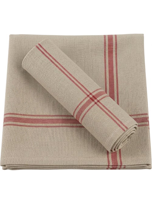 Lot de 2 torchons de cuisine pur lin normandie - Kiabi