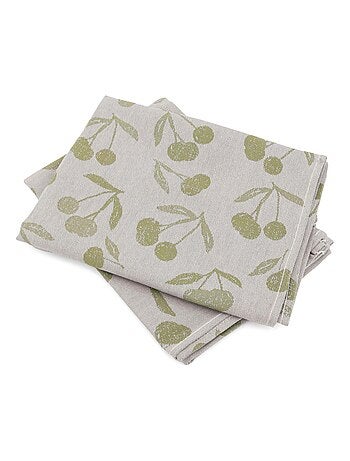 Lot de 2 torchons de cuisine toile coton BING 50x70 cm