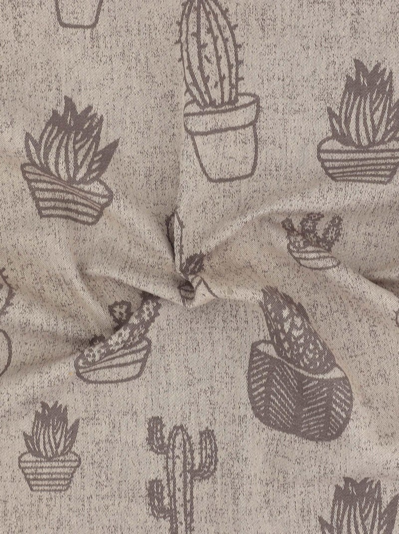Lot de 2 torchons de cuisine toile coton CACTUS 50x70 cm Marron - Kiabi