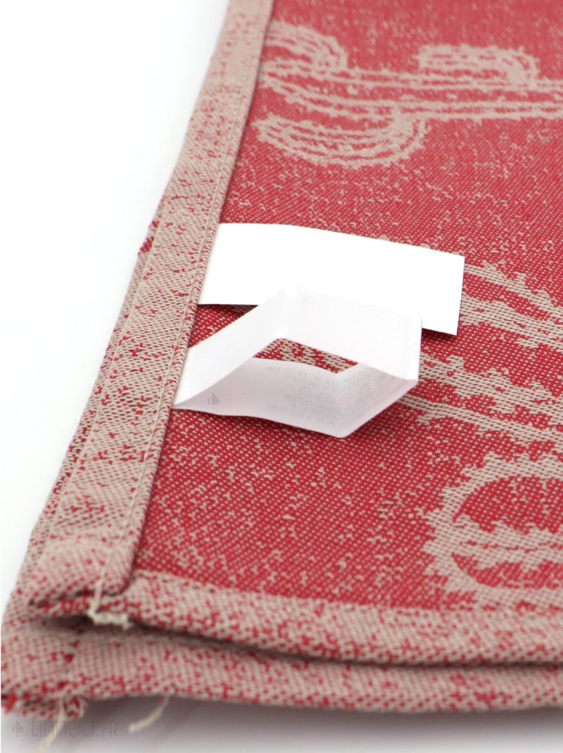 Lot de 2 torchons de cuisine toile coton CACTUS 50x70 cm Rouge - Kiabi