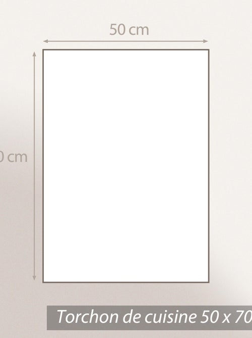 Lot de 2 torchons de cuisine toile coton CACTUS 50x70 cm - Kiabi