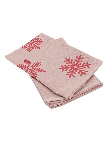 Lot de 2 torchons de cuisine toile coton ICE 50x70 cm