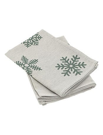 Lot de 2 torchons de cuisine toile coton ICE 50x70 cm