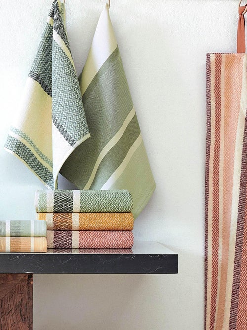 Lot de 2 torchons de cuisine toile coton OTON 50x70 cm - Kiabi