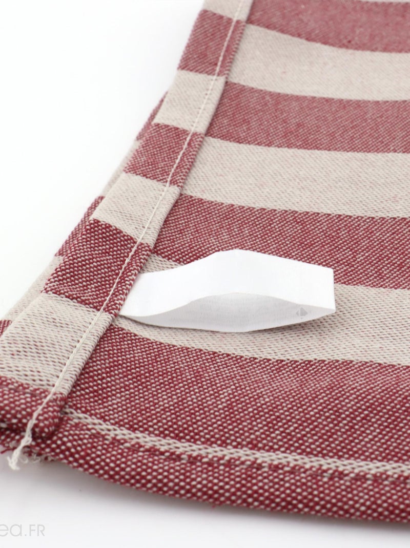 Lot de 2 torchons de cuisine toile coton PAT 50x70 cm Bordeaux - Kiabi