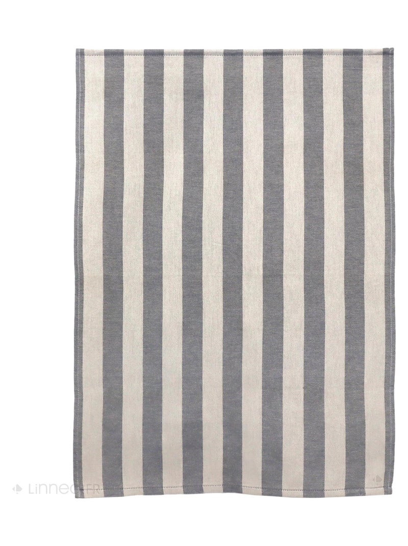 Lot de 2 torchons de cuisine toile coton PAT 50x70 cm Gris - Kiabi