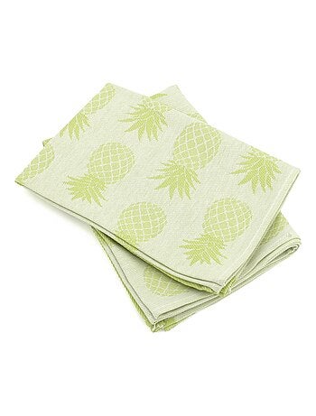 Lot de 2 torchons de cuisine toile coton PINEAPPLE 50x70 cm