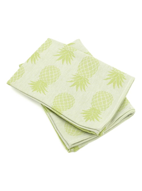 Lot de 2 torchons de cuisine toile coton PINEAPPLE 50x70 cm - Kiabi