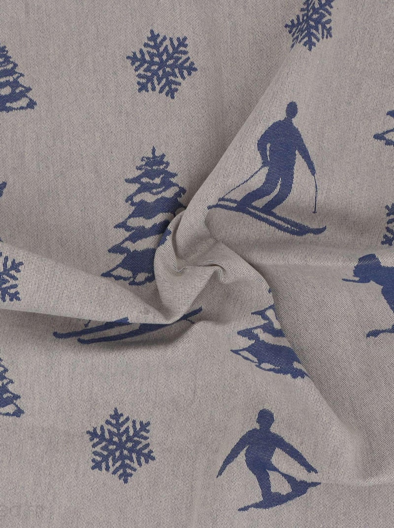 Lot de 2 torchons de cuisine toile coton SKI 50x70 cm Bleu - Kiabi