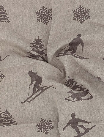 Lot de 2 torchons de cuisine toile coton SKI 50x70 cm