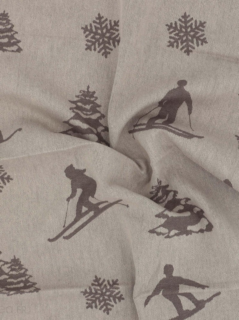 Lot de 2 torchons de cuisine toile coton SKI 50x70 cm Marron - Kiabi