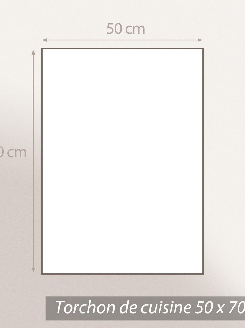 Lot de 2 torchons de cuisine toile coton SKI 50x70 cm Marron - Kiabi