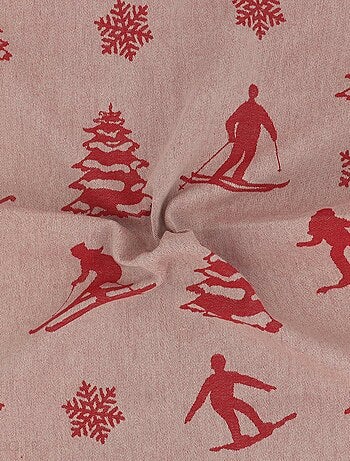 Lot de 2 torchons de cuisine toile coton SKI 50x70 cm