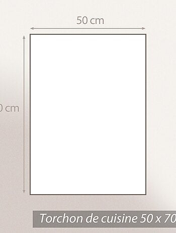 Lot de 2 torchons de cuisine toile coton SKI 50x70 cm