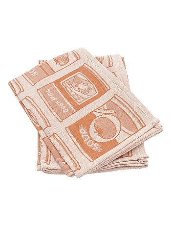 Lot de 2 torchons de cuisine toile coton SOUP 50x70 cm