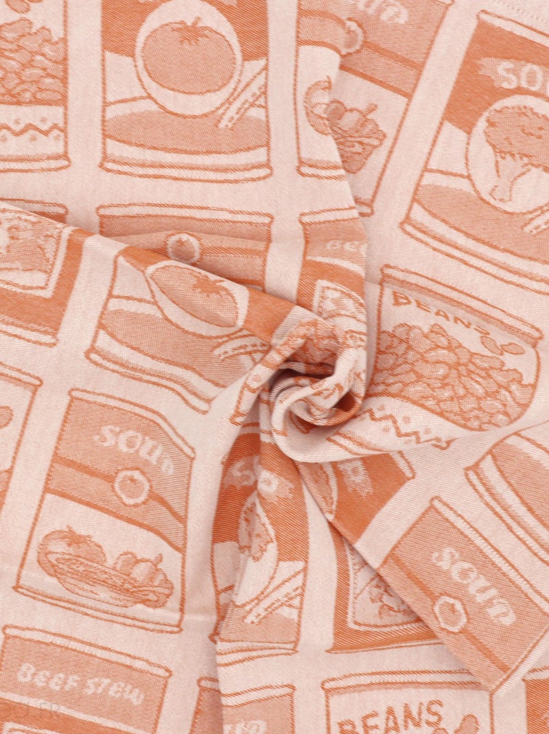 Lot de 2 torchons de cuisine toile coton SOUP 50x70 cm Orange - Kiabi