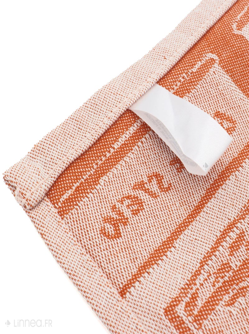 Lot de 2 torchons de cuisine toile coton SOUP 50x70 cm Orange - Kiabi