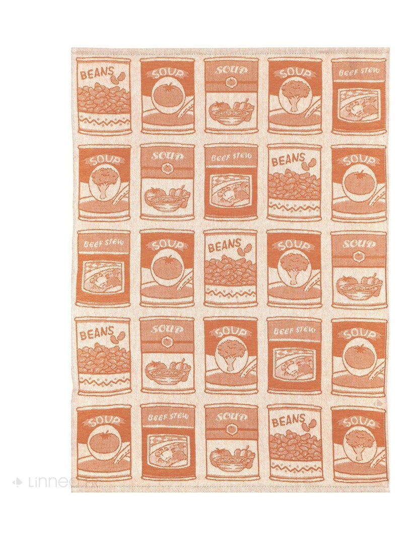 Lot de 2 torchons de cuisine toile coton SOUP 50x70 cm Orange - Kiabi