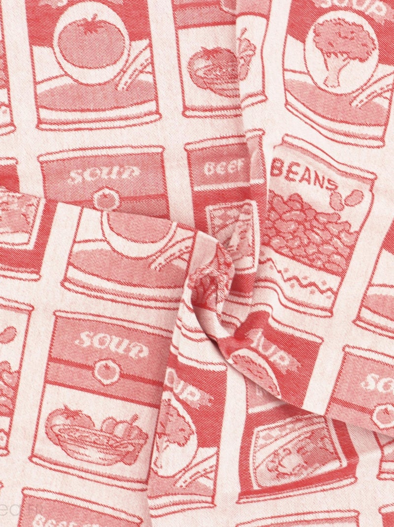 Lot de 2 torchons de cuisine toile coton SOUP 50x70 cm Rouge - Kiabi