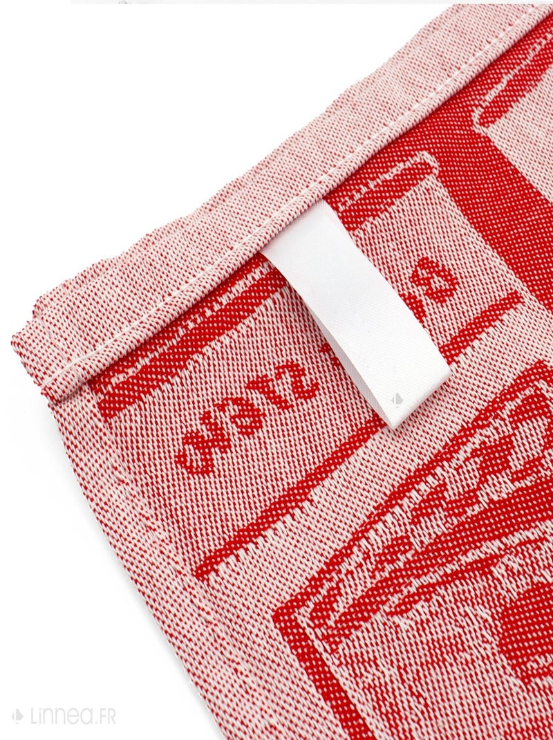 Lot de 2 torchons de cuisine toile coton SOUP 50x70 cm Rouge - Kiabi