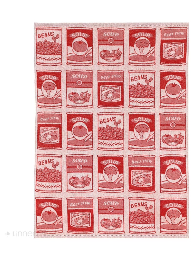 Lot de 2 torchons de cuisine toile coton SOUP 50x70 cm Rouge - Kiabi