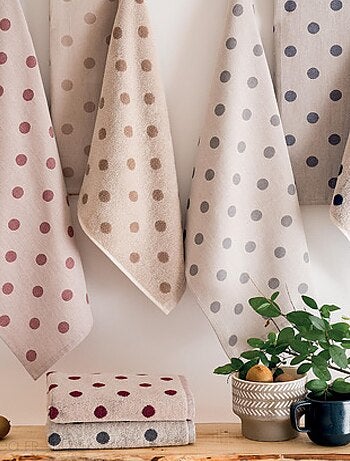 Lot de 2 torchons de cuisine toile coton SPOT 50x70 cm
