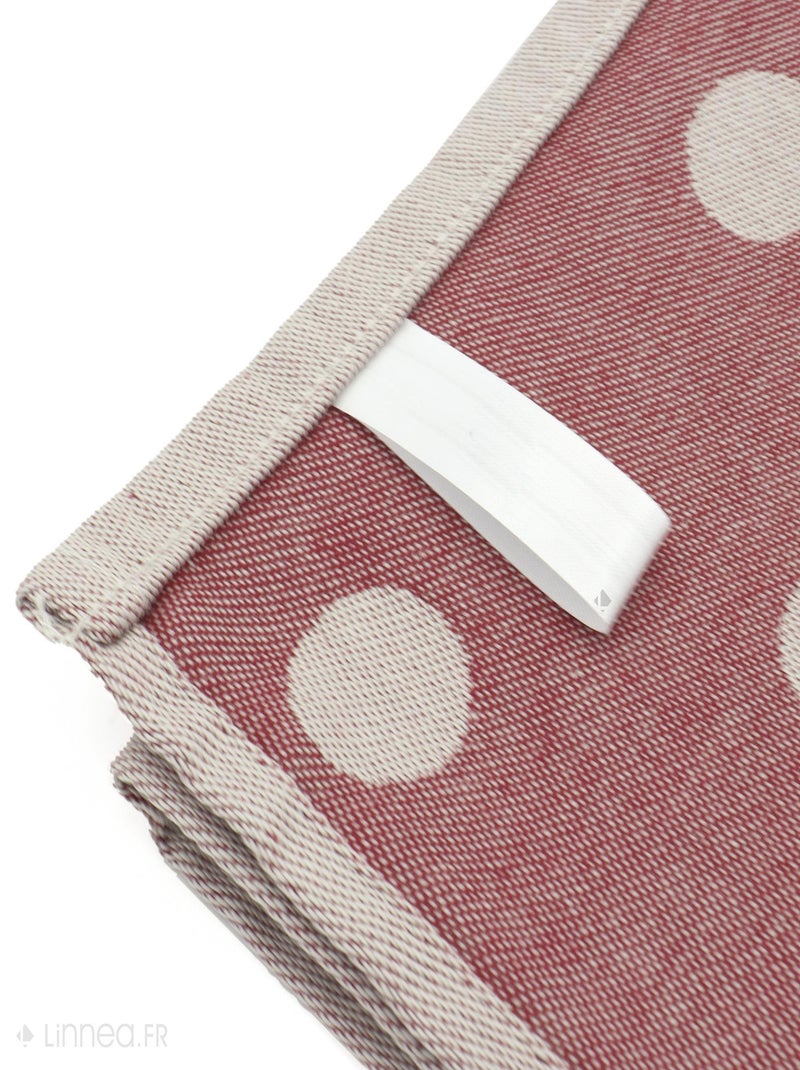 Lot de 2 torchons de cuisine toile coton SPOT 50x70 cm Bordeaux - Kiabi
