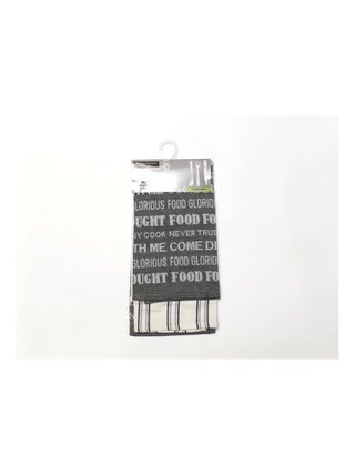 Lot de 2 torchons en coton FOOD gris, jacquard 50x70 cm