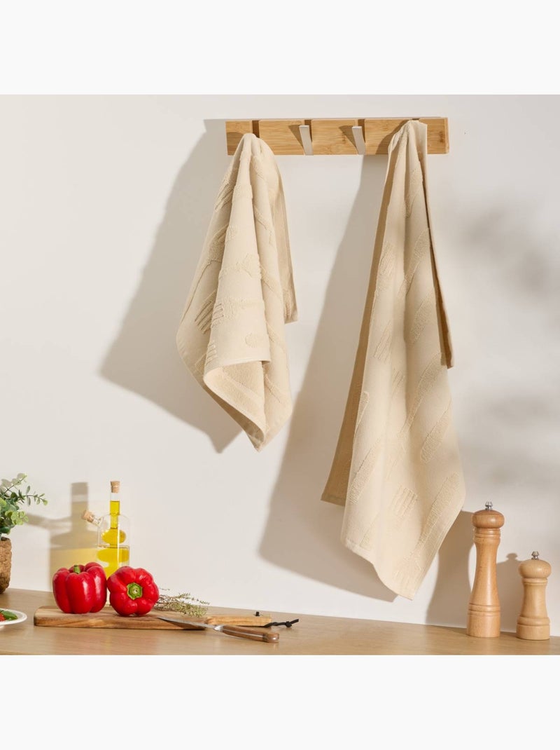 Lot de 2 torchons en coton TERRY Beige - Kiabi