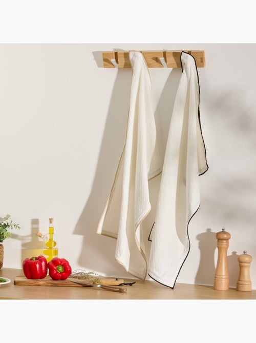 Lot de 2 torchons en coton WAFFLE - Kiabi