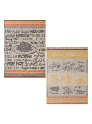 Lot de 2 torchons en jacquard de coton, PÂTES