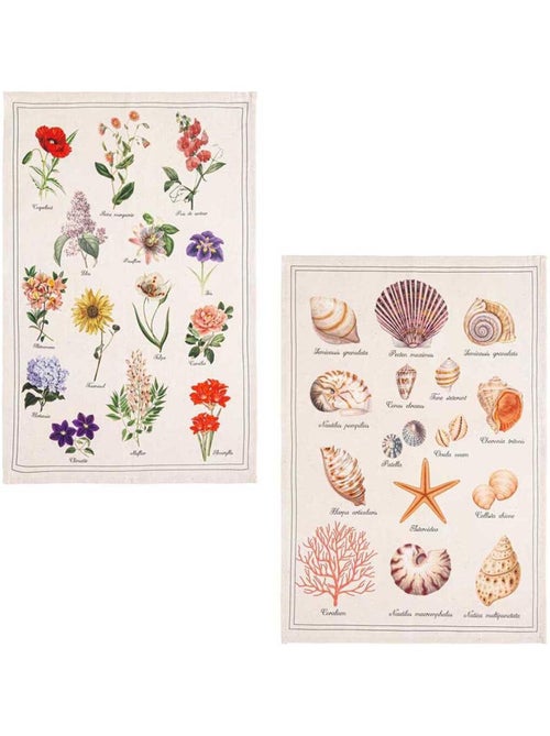 Lot de 2 torchons en métis imprimés, HERBIER - Kiabi