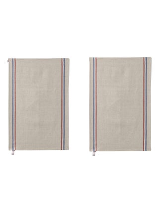 Lot de 2 torchons en pur lin, Made in France, TRICOLORE
