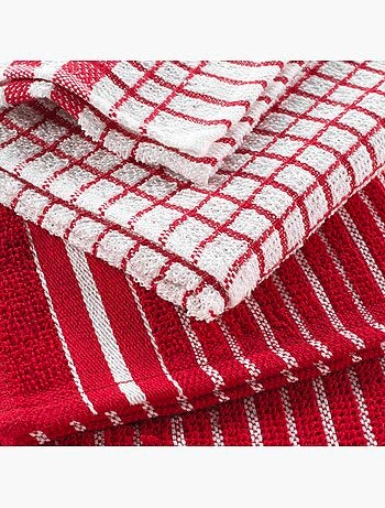 Lot de 2 torchons eponge 50 x 70 cm Classico rouge