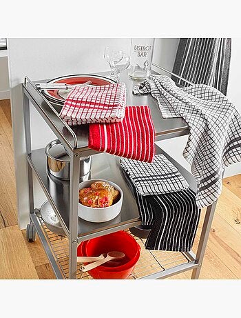 Lot de 2 torchons eponge 50 x 70 cm Classico rouge