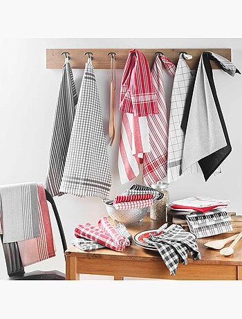 Lot de 2 torchons eponge 50 x 70 cm Classico rouge