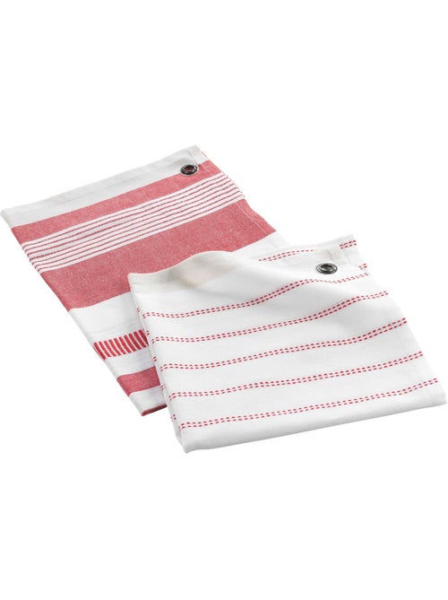 Lot de 2 torchons Harnold rouge - Kiabi
